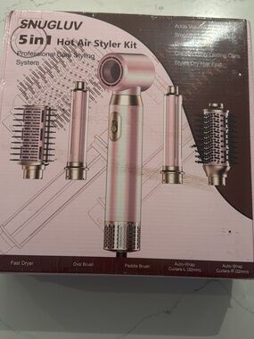 SNUGLUV 5-in-1 Hot Air Styler Kit brand new sealed box blow dryer styler curls